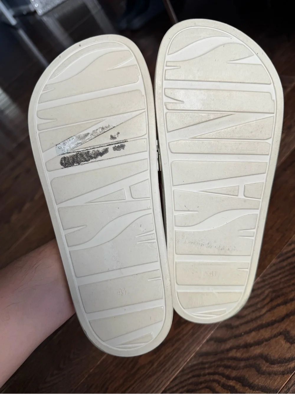 All Saint Off White Slide Sandals